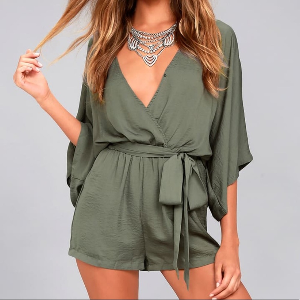 Ain’t it grand olive green romper